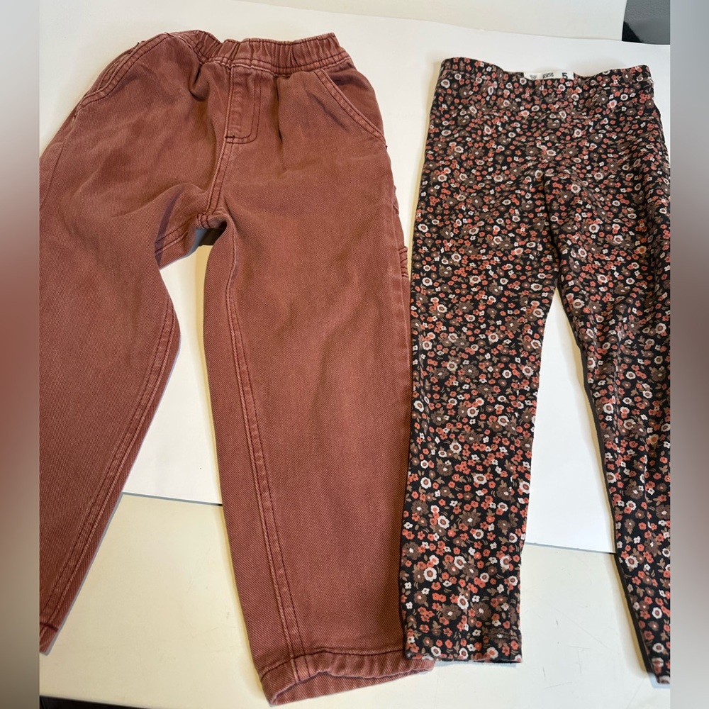 Cotton On Kids Rust Joggers & Floral Leggings Set